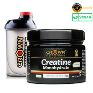 Creatina Monohidrato (Creapure®) - Sabor Neutro - Bote de 300 g / 60 tomas + Shaker, Neutro